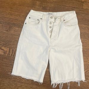 Agolde white bermuda denim shorts size 27
